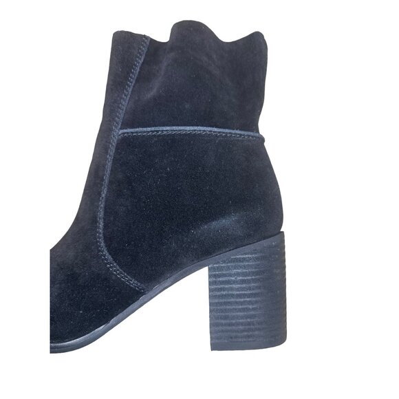 Frye & Co Phoebe Suede Leather Boots Size 8 Black Ankle 70s Retro Preppy Western - Picture 15 of 16